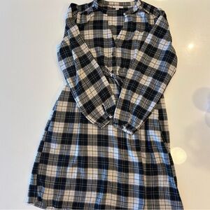 Plaid Long Sleeve A-Line Dress